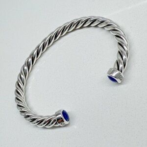 David Yurman Sterling Silver Lapis Cable Cuff Bracelet (large)